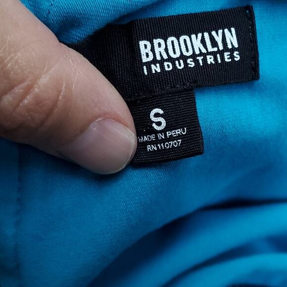 Brooklyn Industries Blue Striped Sleeveless Cotton Stretch Dress Back Zip Size S - Picture 10 of 11